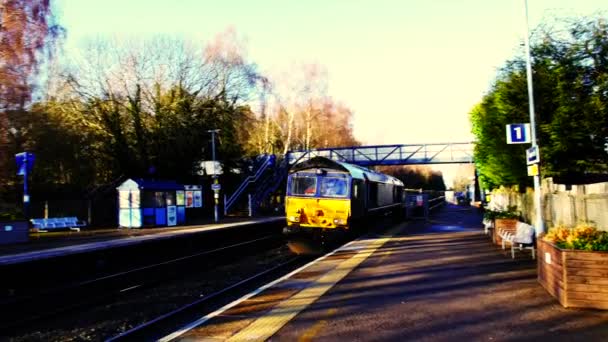 Diesel Aangedreven Trein Britse Spoor Spoor Engeland Verenigd Koninkrijk — Stockvideo