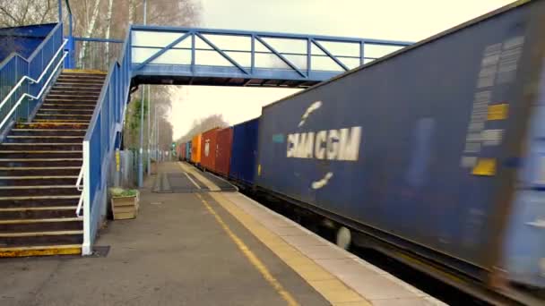 Diesel Powered Train British Rail Tracks England — Vídeo de Stock