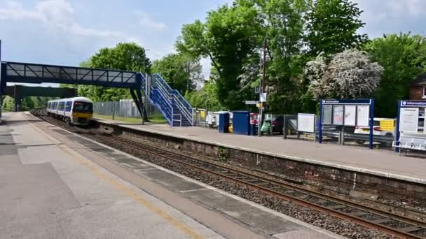 Diesel Powered Commuter Passenger Train British Rail Tracks West Midlands — Stock Video