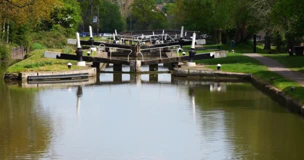 Hatton Schleusen Auf Dem Grand Union Kanal Warwickshire West Midlands — Stockvideo