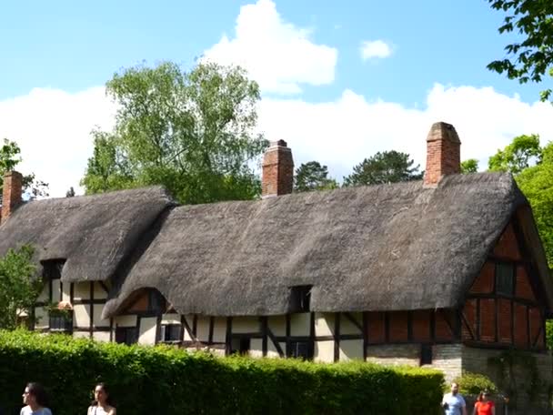Ann Hathaways Cottage Σύζυγος Του William Shakhire Τουριστικό Αξιοθέατο Warwickshire — Αρχείο Βίντεο