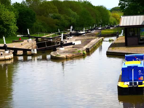 Hatton Bloquea Canal Gran Unión Warwickshire West Midlands Inglaterra Reino — Vídeo de stock