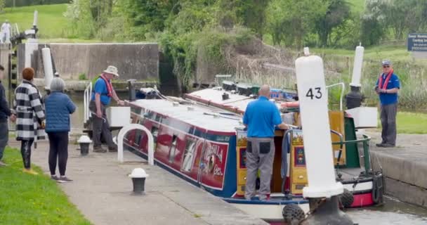 Hatton Schleusen Auf Dem Grand Union Kanal Warwickshire West Midlands — Stockvideo