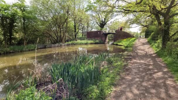 Stratford Avon Canal Warwickshire England Vía Navegable Interior — Vídeos de Stock