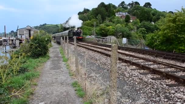 Kolej Parowa Dartmouth Dawniej Znana Jako Paignton Dartmouth Steam Railway — Wideo stockowe