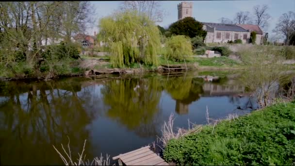 River Avon Bidford Village Warwickshire England — Vídeo de stock
