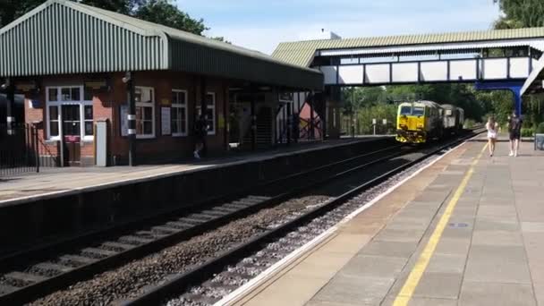 Diesel Railway Freight Train West Midlands England — Stock Video