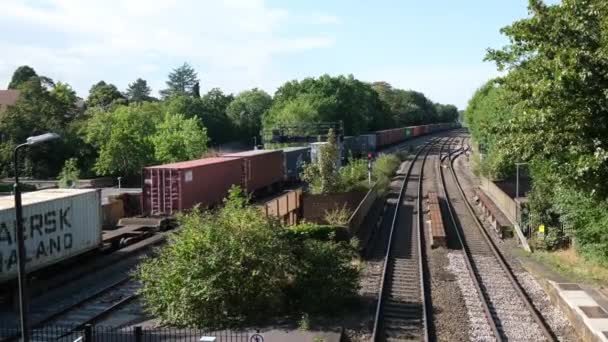 Diesel Järnväg Godståg Väst Midlands England — Stockvideo