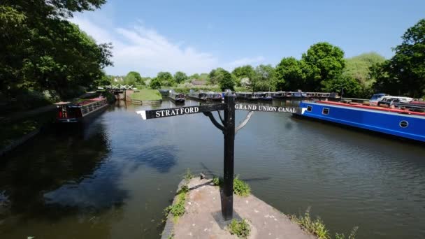 Stratford Canal Kingswood Junção Warwickshire England — Vídeo de Stock