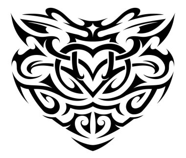 Polinezya etnik tarzında kabile sanatı dövme tasarımı. Parmak izi ve mürekkep için iyi.