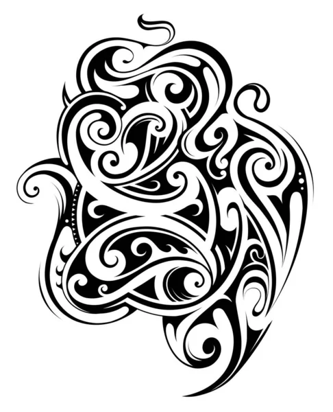 Tatouage Style Ethnique Avec Des Éléments Tribaux Floraux — Image vectorielle