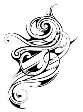 Tribal art tattoo design. Good for stickers and stencils