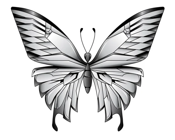 Графический Дизайн Бабочки Татуировка Хорошо Подходит Чернил Печати — стоковый вектор