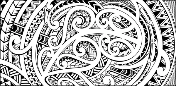 Törzsi Művészet Tetoválás Design Polinéz Etnikai Stílusban Stock Illusztrációk