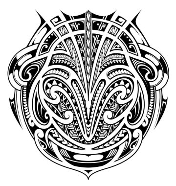 Polinezya tarzı dövme. Omuz ya da göğüs bölgesine iyi gelir.