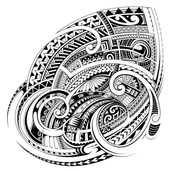 Polinezyjski Styl Projektowania Nadaje Się Tatuażu Naklejek Drukowanych — Wektor stockowy