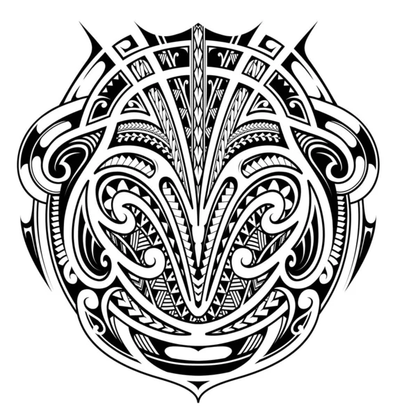 Татуировка Полинезийского Стиля Хорошо Плечевой Грудной Области — стоковый вектор