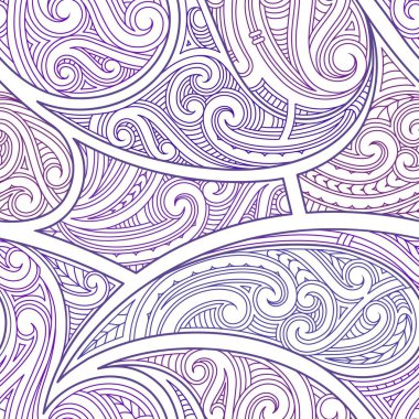 Renkli, pürüzsüz Polinezya tarzı süs. Kumaş tasarımları için iyi