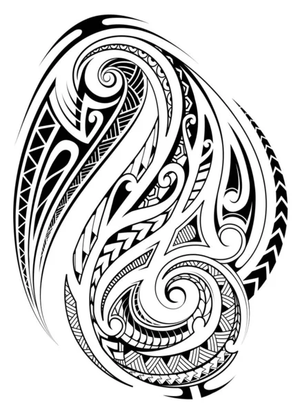 Elegáns Tetoválás Design Polinéz Etnikai Stílusban — Stock Vector