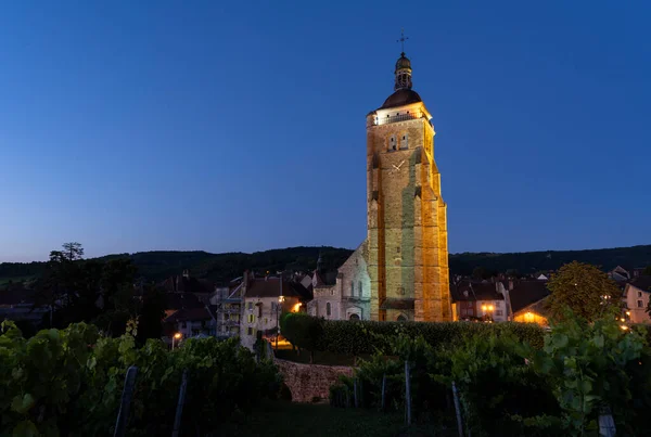 Church Saint Just Arbois Arbois Vineyards Summers Day Late Evening Foto Stock Royalty Free