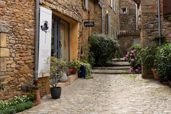 Val Oingt France July 2020 Small Path Stairs Old Houses Stock Photo
