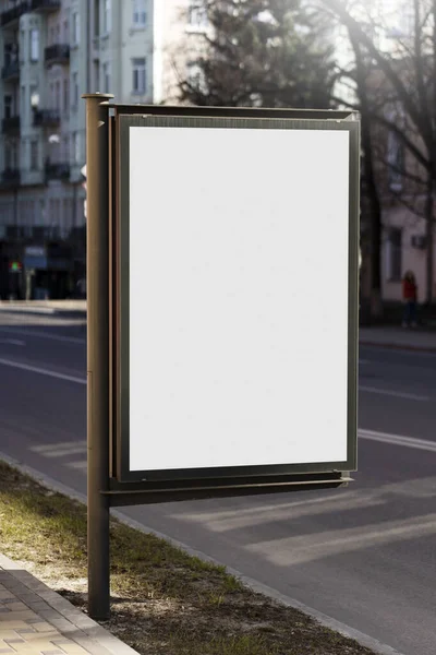 stock image Empty billboard on city street. Place for advertising, copy space, mockup