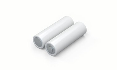 İki Batarya Üst Görünüm 3D görüntüleme