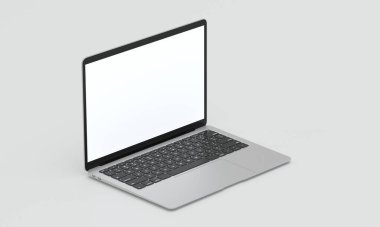 3B Hazırlama Isometric Görünüm Dizüstü Bilgisayarı İzole Edildi