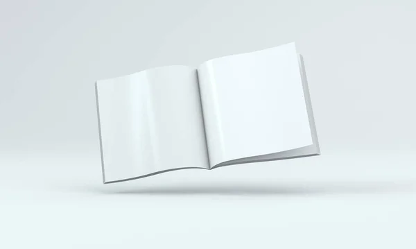 Open Floating Square Magazine Rendering — Foto Stock