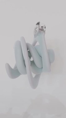 Soyut şeklin 3 boyutlu döngü animasyonu şişirir ve söner