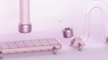 Fabrika kokteyl makinesi 3d döngü canlandırması