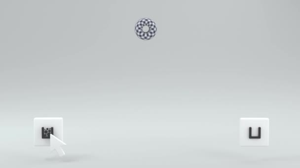 Digital Interface Animation Falling Objects Loop — Stock Video