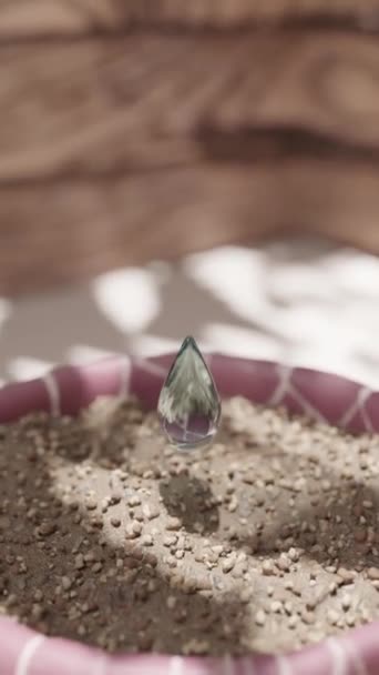 生长在岩石上的植物的3D动画 — 图库视频影像