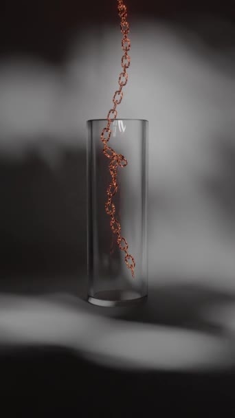 Цепь Попадает Анимацию Glass — стоковое видео