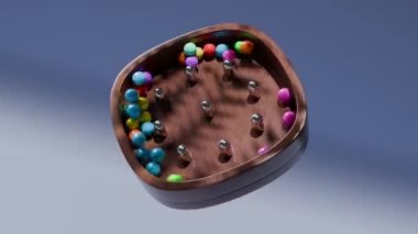 Renkli Mermer Toplar 3 boyutlu tatmin edici animasyon