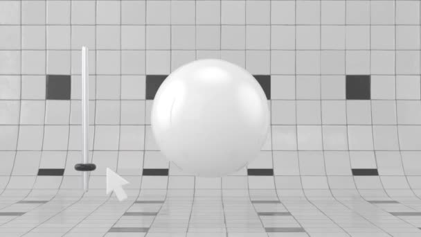 アニメーションされた球のデジタルインターフェイスアニメーション3Dループ — ストック動画