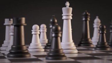 Satranç tahtası taşlı 3 boyutlu animasyon