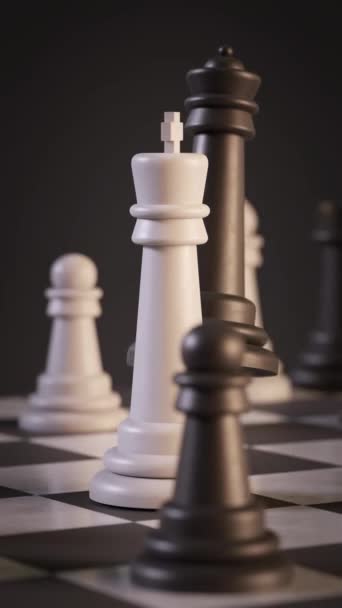 Šachovnice Animace Černošky Která Bije Bílého Krále — Stock video