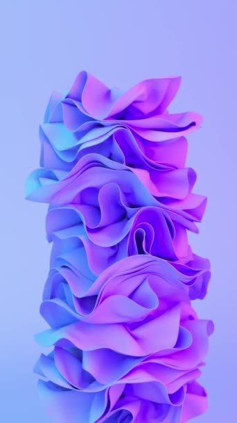 3Dは折られた織物層が浮遊する抽象的な背景をレンダリングします — ストック動画