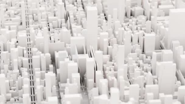 Rendering Animazione Della Città Manhattan Bianca — Video Stock