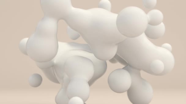 抽象液体スフィアフローティング3Dループアニメーション — ストック動画