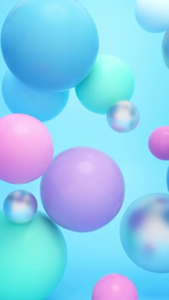 Loop Animation Soft Colorful Balls Floating Colliding — Stock Video