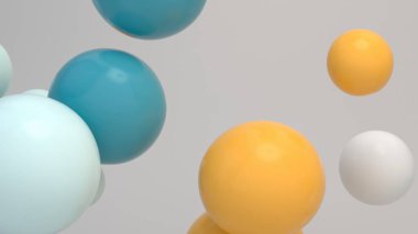 Yumuşak renkli toplar süzülüyor 3D görüntüleme