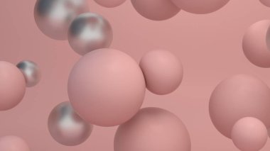 Yumuşak renkli toplar süzülüyor 3D görüntüleme