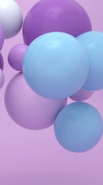 Yumuşak renkli toplar süzülüyor 3D görüntüleme