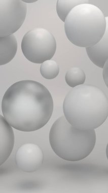 Yumuşak renkli toplar süzülüyor 3D görüntüleme