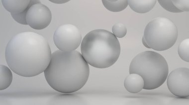 Yumuşak renkli toplar süzülüyor 3D görüntüleme