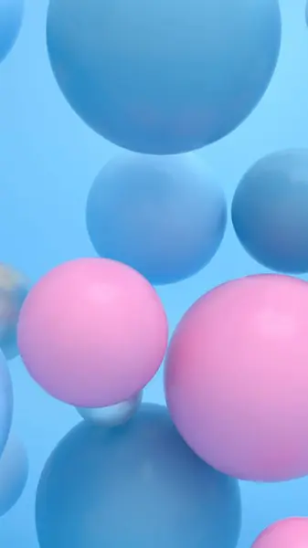 3Dレンダリングを浮遊する柔らかいカラフルなボール — ストック写真