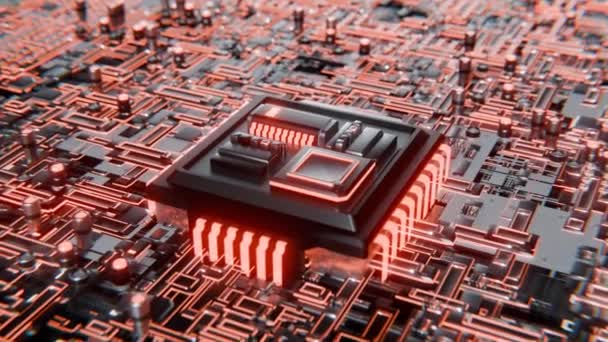 Gelişmiş Mikroçip Bir Anakart Döngü Video Bağlanıyor — Stok video