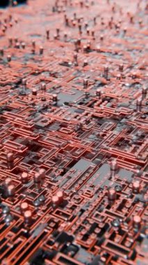 Gelişmiş Mikroçip Bir Anakart 3D döngü Video Bağlanıyor